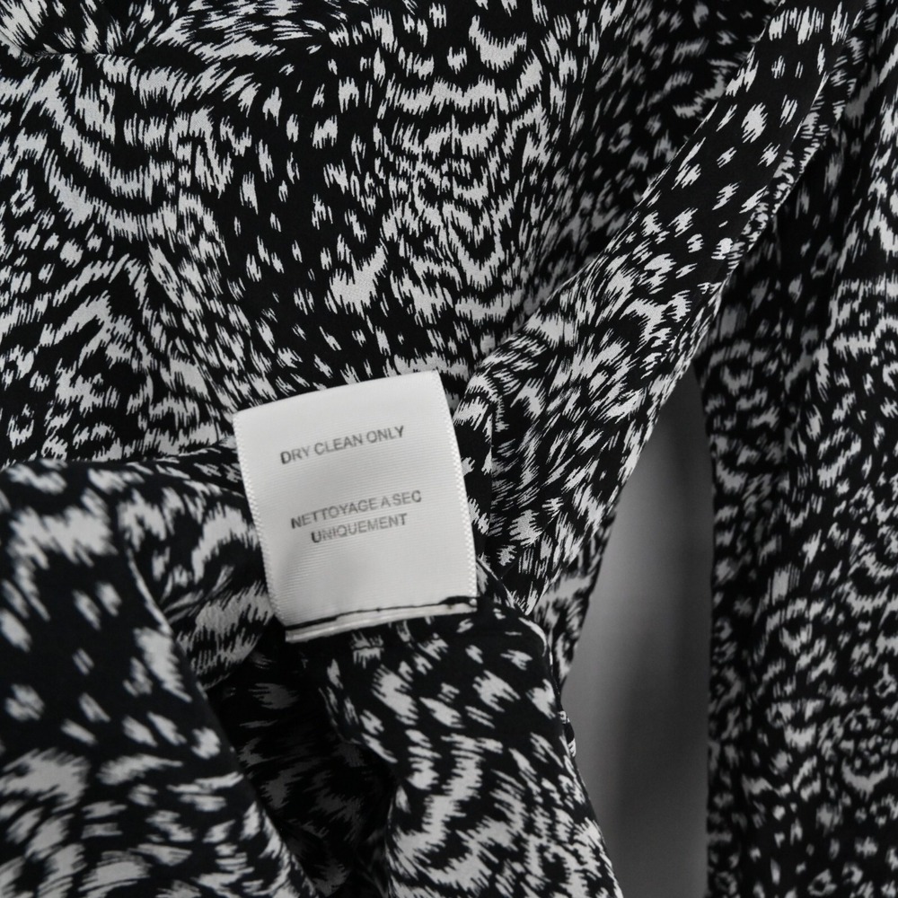 Joie Silk‎ Animal Print Blouse Womens Size S Black White Top Abstract Capsule - Picture 8 of 12